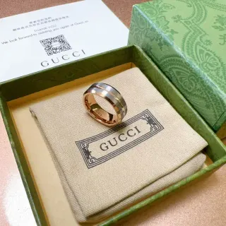 Gucci Two-Tone Polished Wide Band Ring