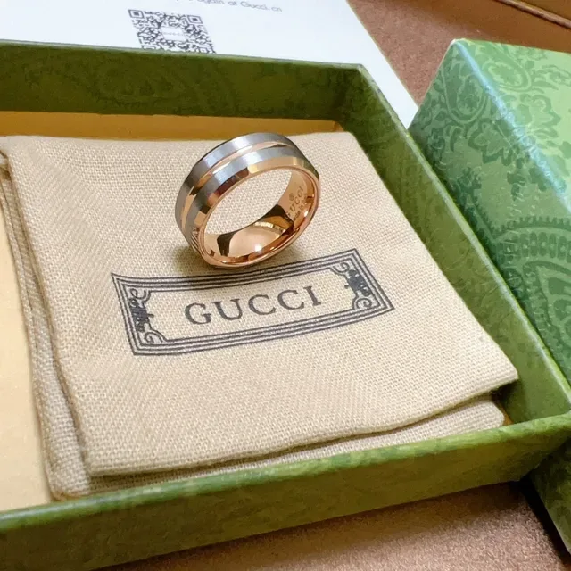 Gucci Two-Tone Polished Wide Band Ring 4