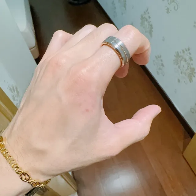 Gucci Two-Tone Polished Wide Band Ring 5