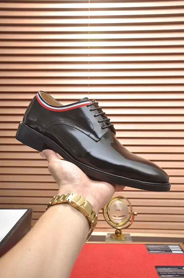 Gucci Web-Trimmed أحذية أوكسفورد أسود 7