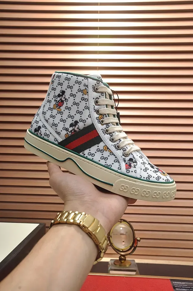 Gucci أحذية رياضية أبيض متعدد الألوان عالية الكعب كانفاس أسلوب حياة 1