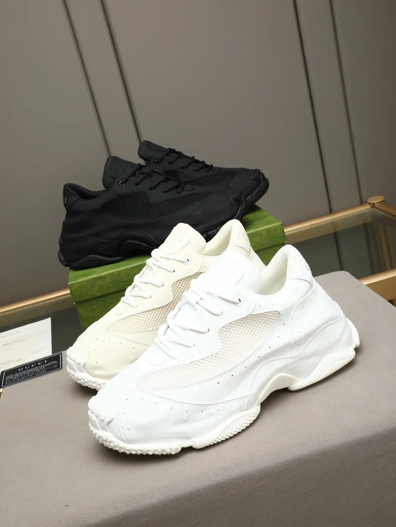 Gucci White Perforated Leather Mesh Sneaker 2