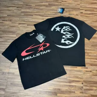 تي شيرت Hellstar أسود بطباعة جرافيك