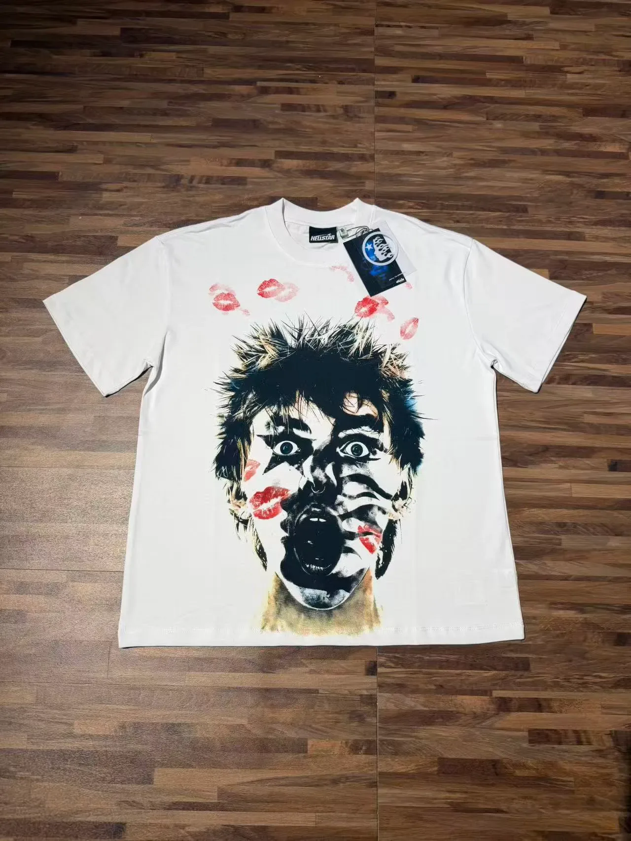 Hellstar Graphic Print Distorted Face Kiss Mark T-Shirt 7