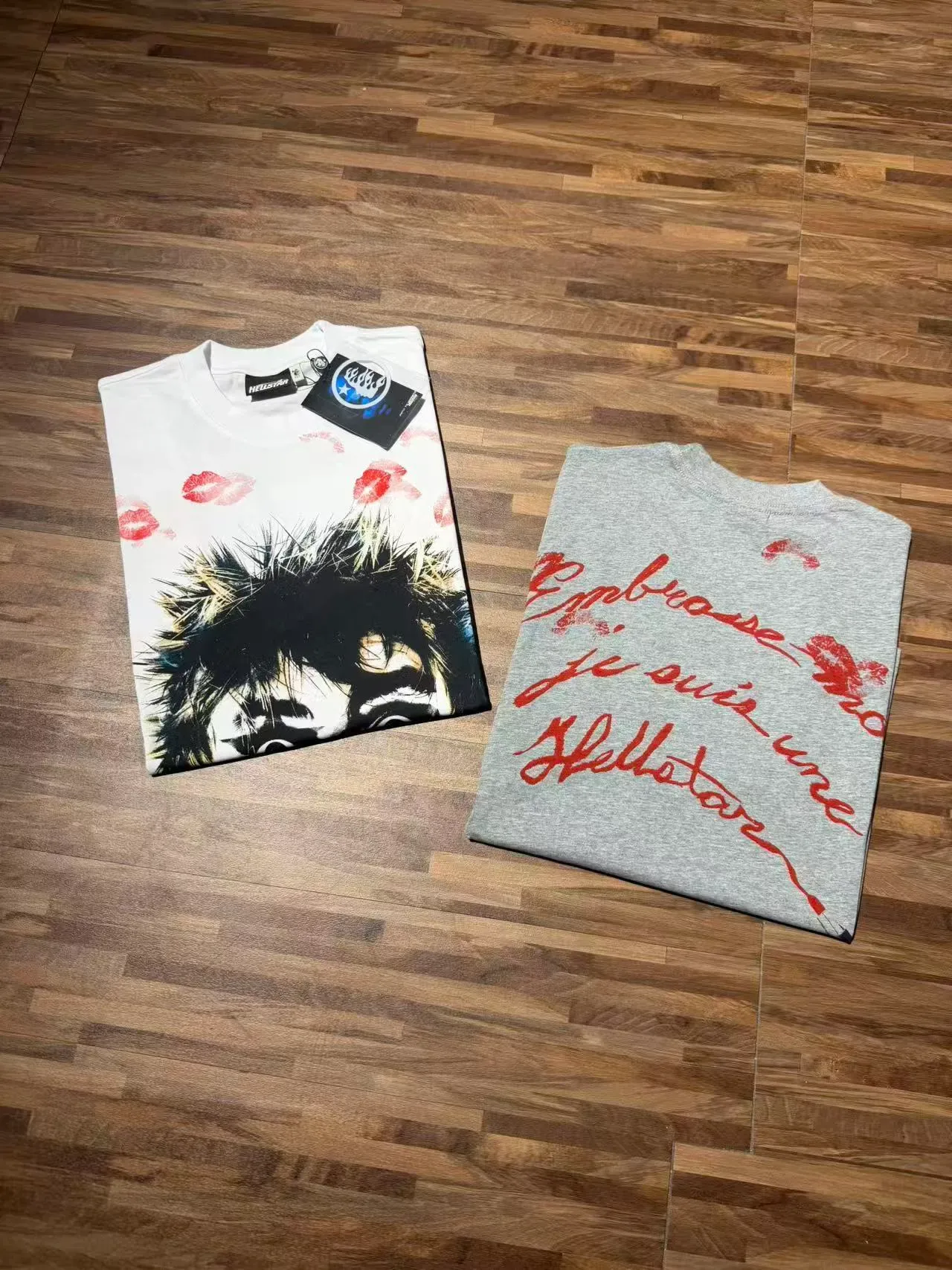Hellstar Graphic Print Distorted Face Kiss Mark T-Shirt 9