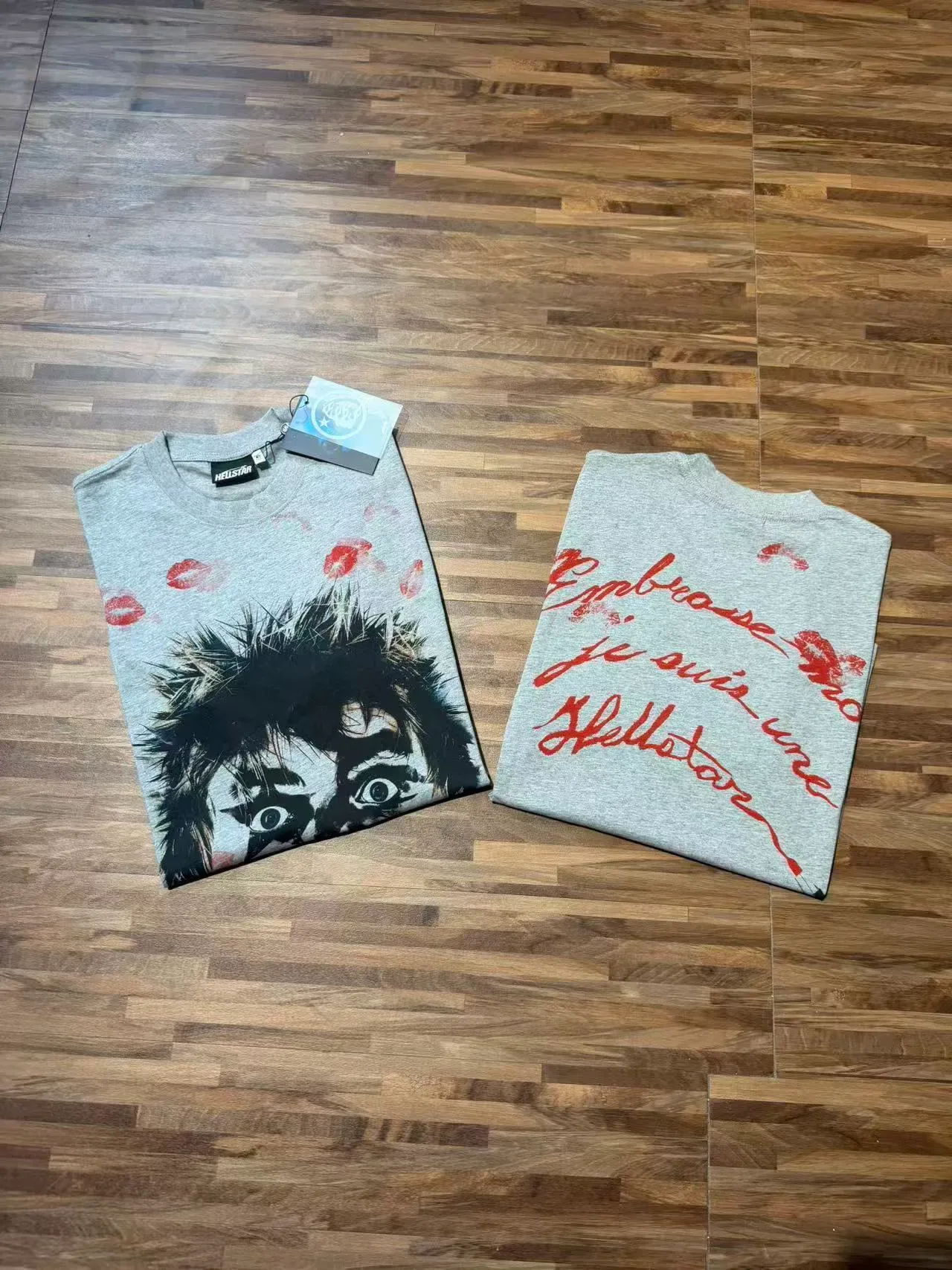 Hellstar Graphic Print Distorted Face Kiss Mark T-Shirt 10