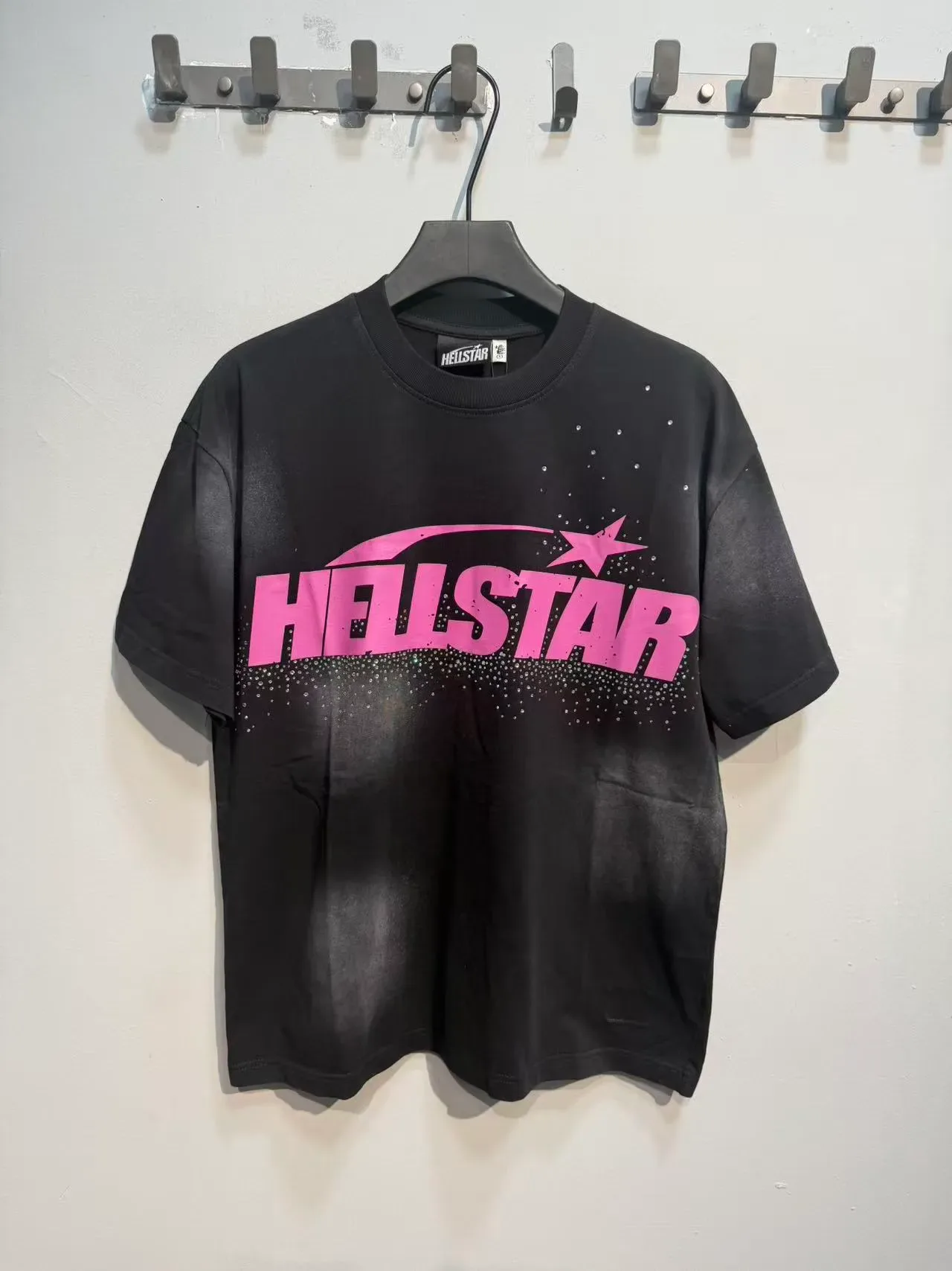 Hellstar Graphic Star Logo Black Gradient Fade Oversized T-Shirt 3