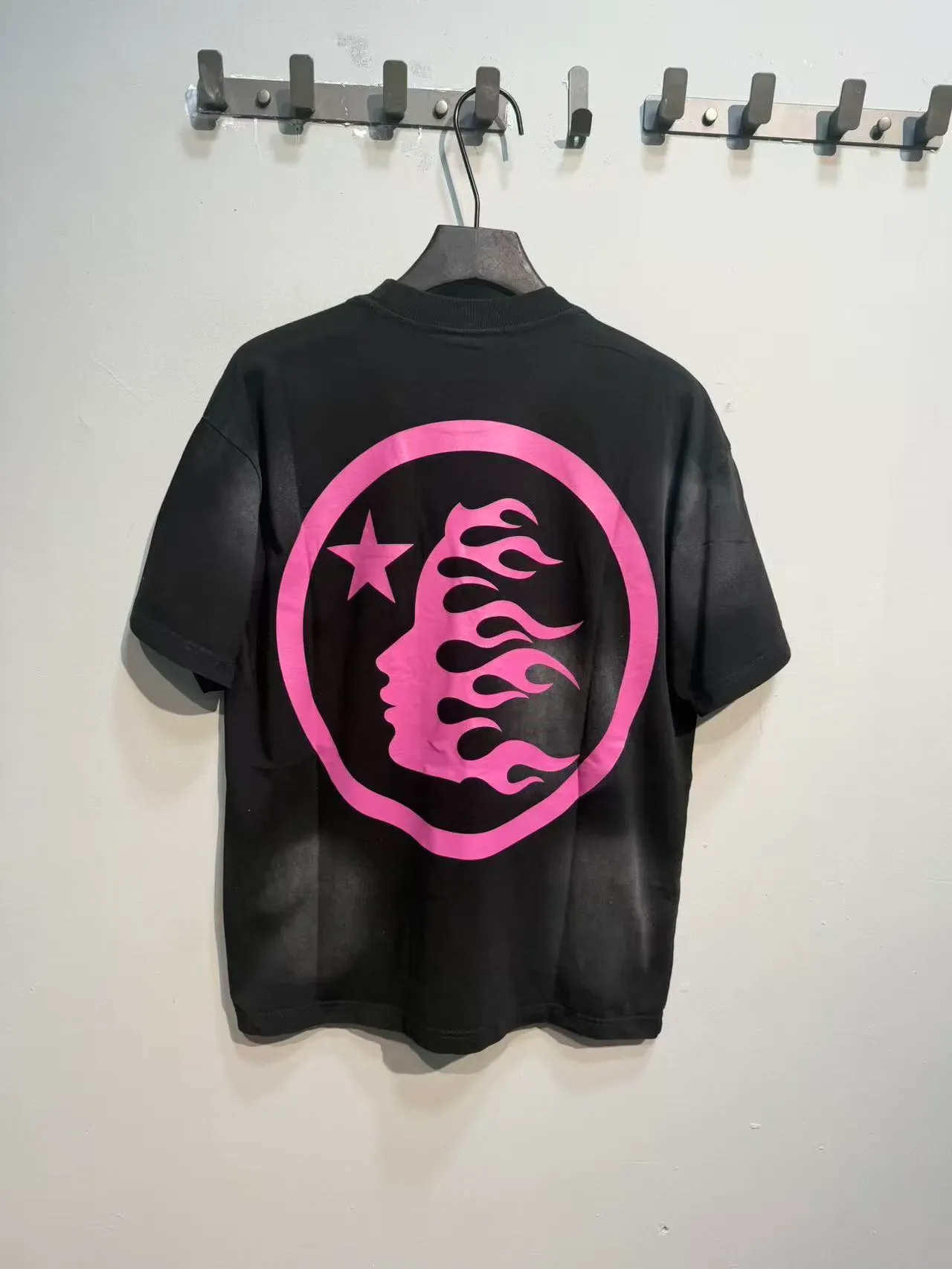 Hellstar Graphic Star Logo Black Gradient Fade Oversized T-Shirt 4