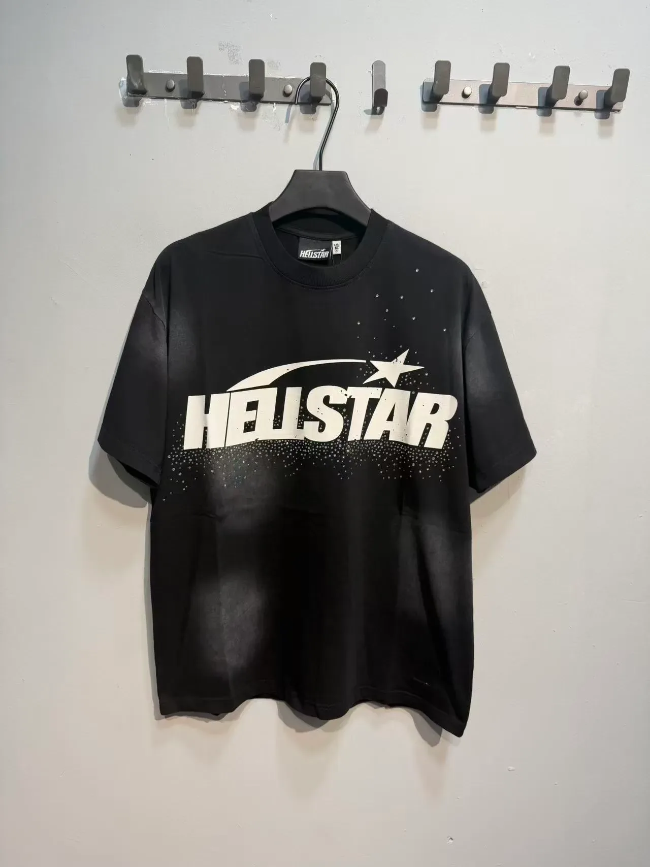 Hellstar Graphic Star Logo Black Gradient Fade Oversized T-Shirt 6
