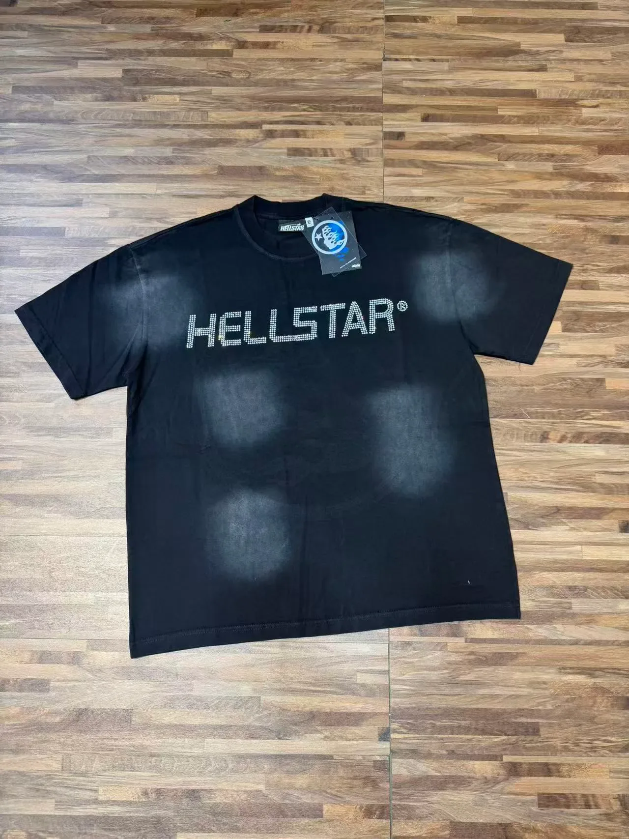 Hellstar Rhinestone Logo Oversized Crew Neck T-Shirt 8