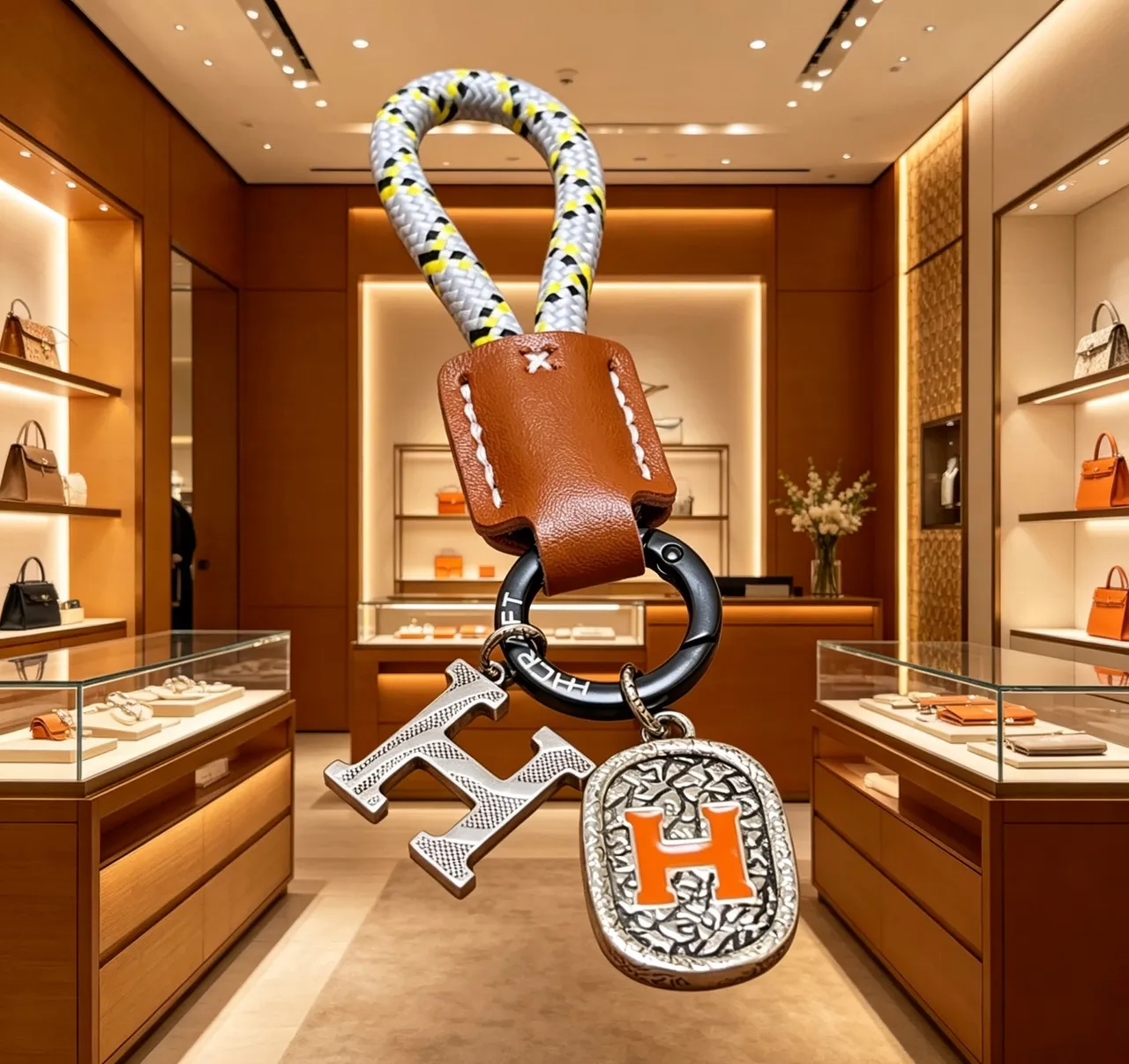 Hermès বাদামী কমলা কাঠামোগত চামড়ার স্যাচেল টপ-হ্যান্ডেল হ্যান্ডব্যাগ 3