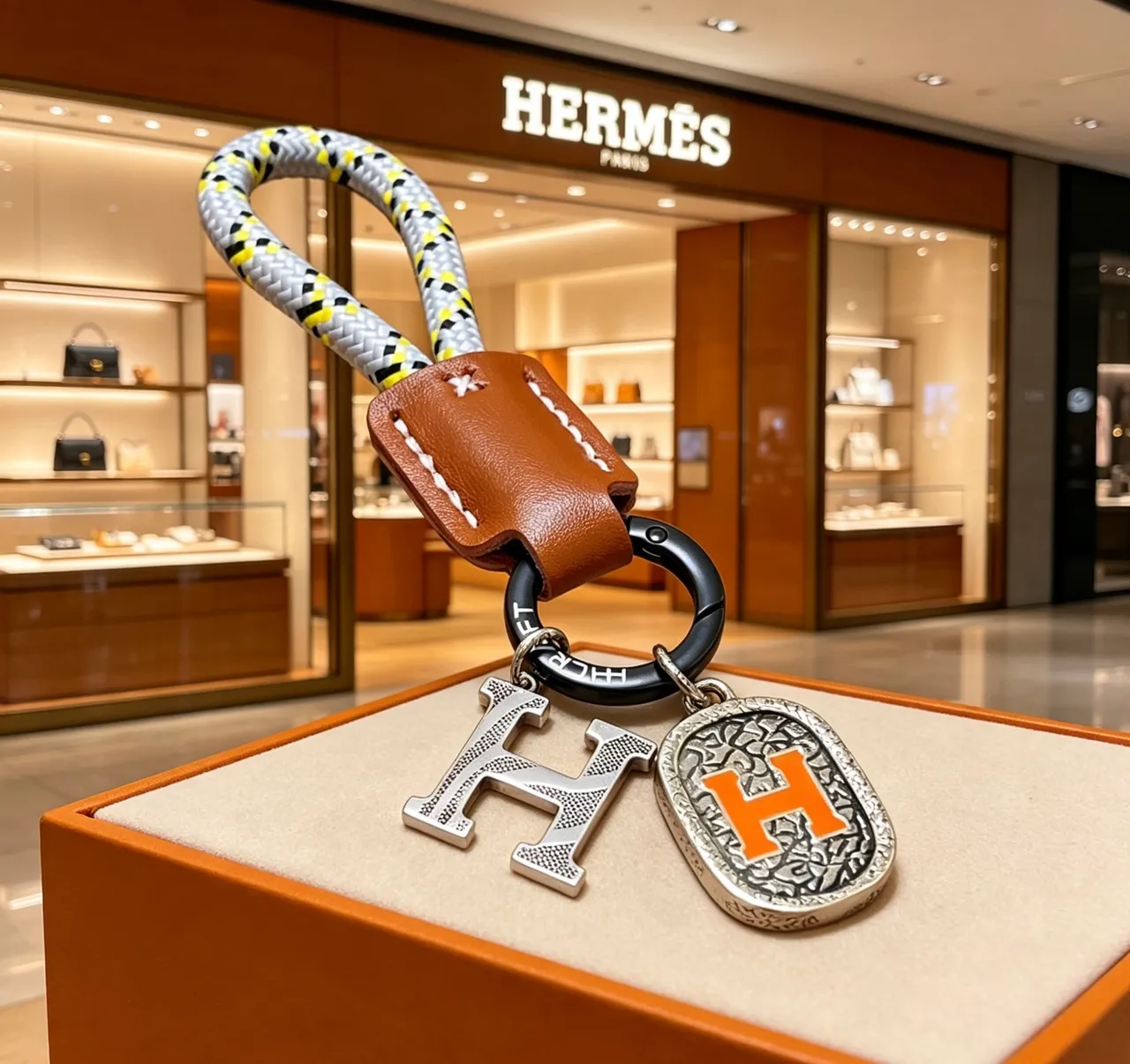Hermès বাদামী কমলা কাঠামোগত চামড়ার স্যাচেল টপ-হ্যান্ডেল হ্যান্ডব্যাগ 4