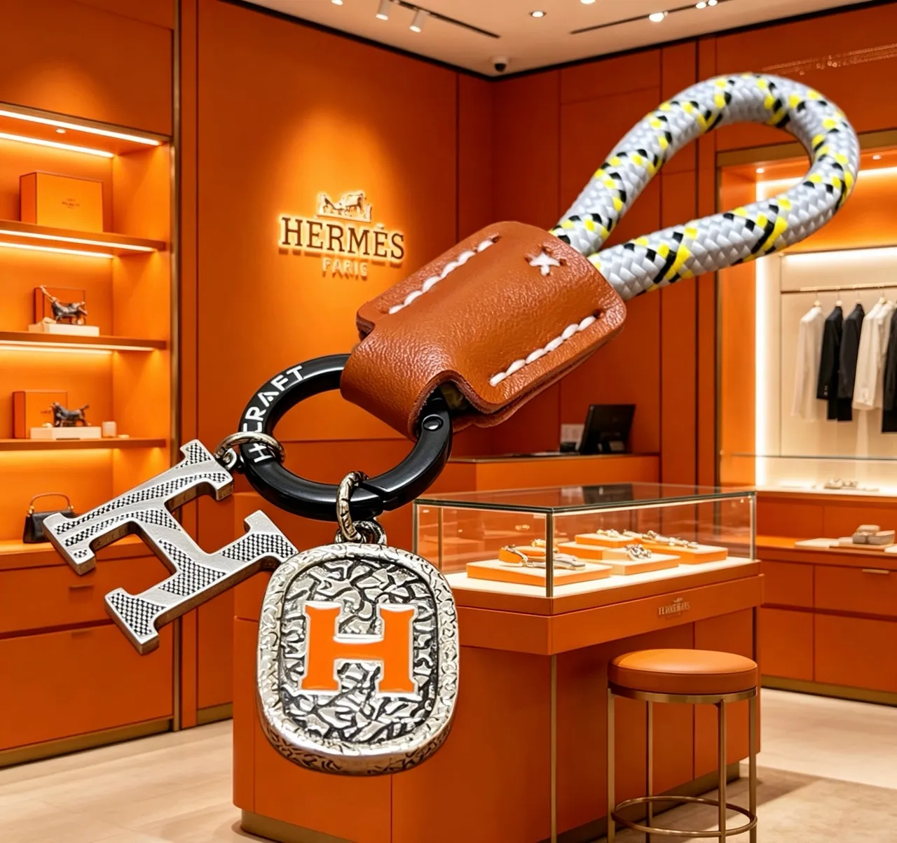 Hermès বাদামী কমলা কাঠামোগত চামড়ার স্যাচেল টপ-হ্যান্ডেল হ্যান্ডব্যাগ 5