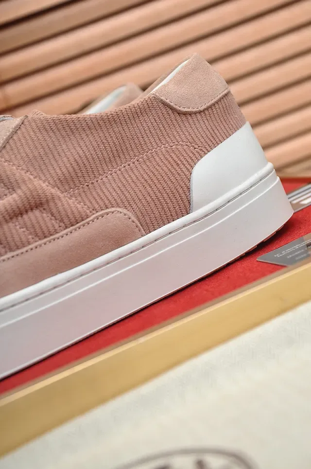 Hermès Dusty Pink Corduroy Low-Top Lifestyle Sneakers 2