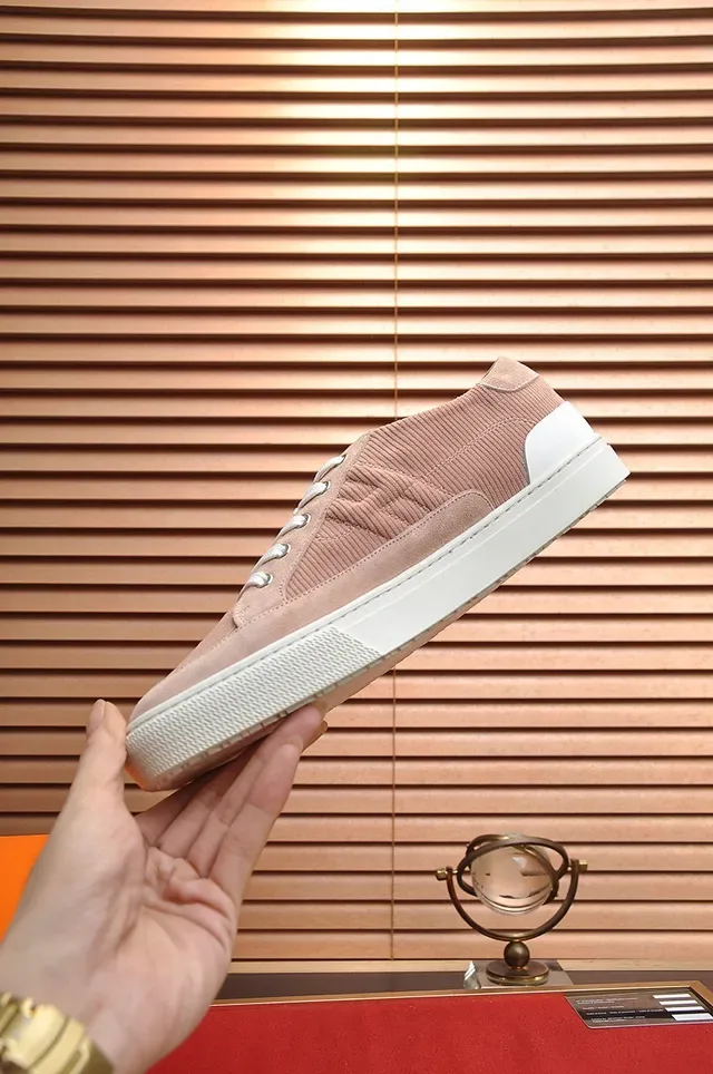 Hermès Dusty Pink Corduroy Low-Top Lifestyle Sneakers 6