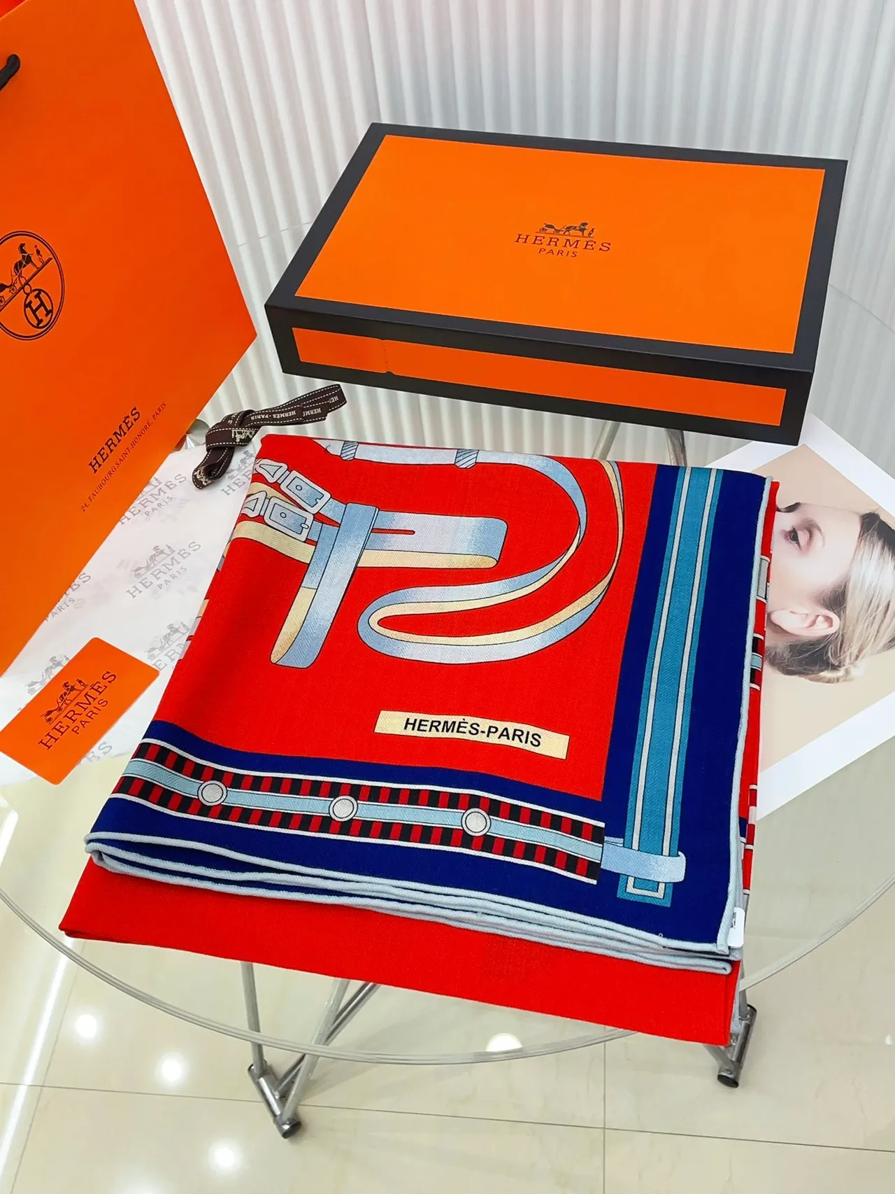 Hermès Graphic Print Silk Scarf 5