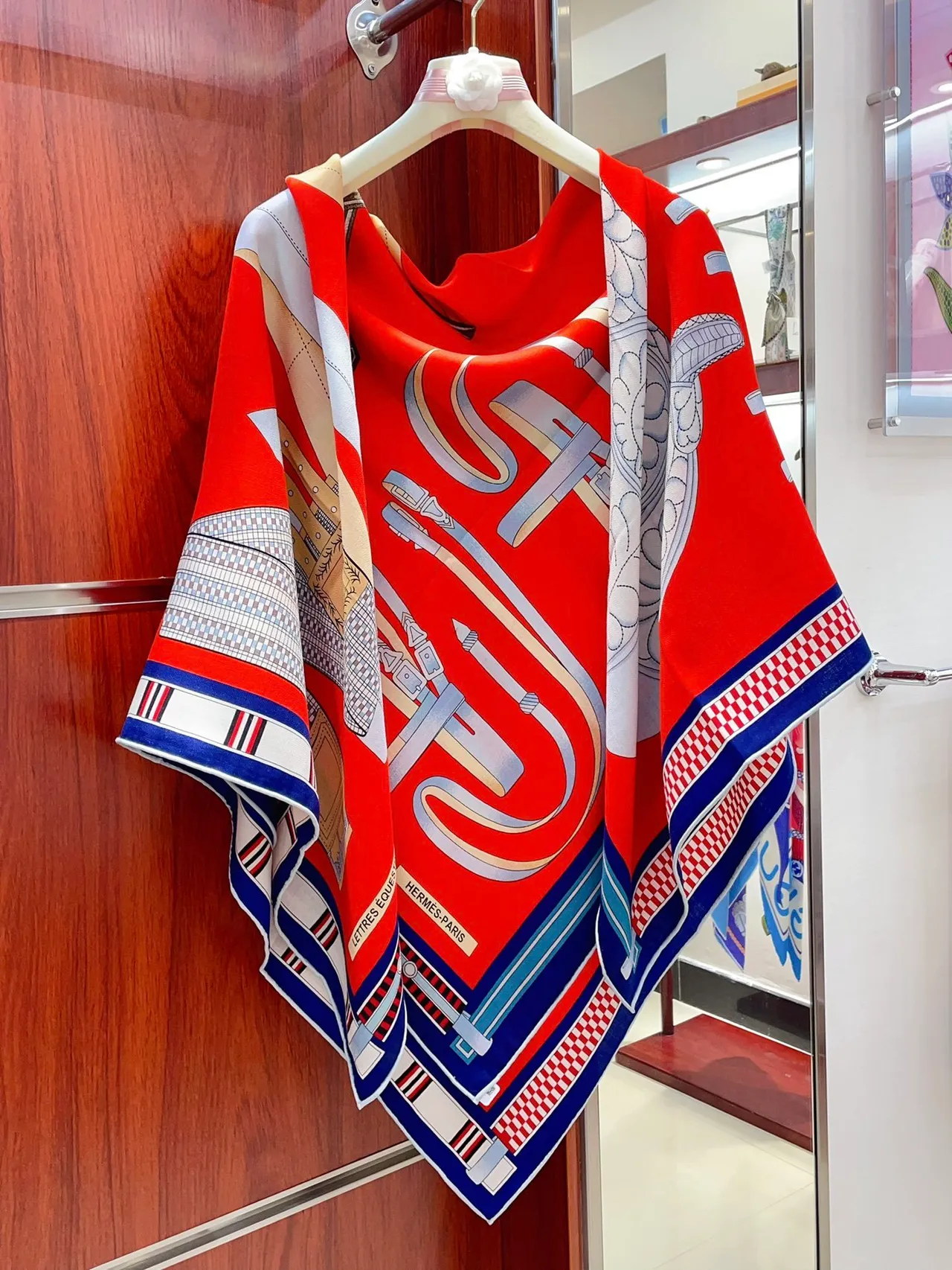 Hermès Graphic Print Silk Scarf 7