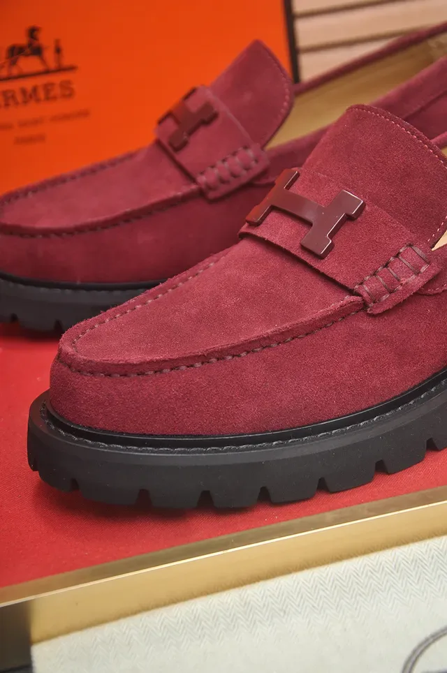Hermès H-Buckle Loafer Bourguignon Noir Daim Supérieur Hardware Loafer 2