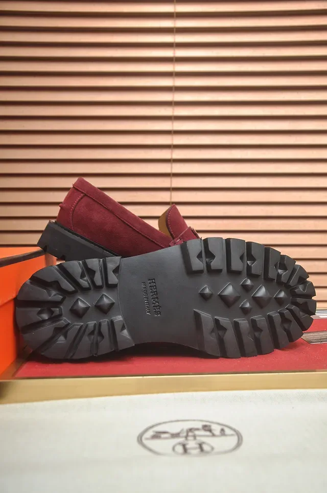 Hermès H-Buckle Loafer Bourguignon Noir Daim Supérieur Hardware Loafer 3