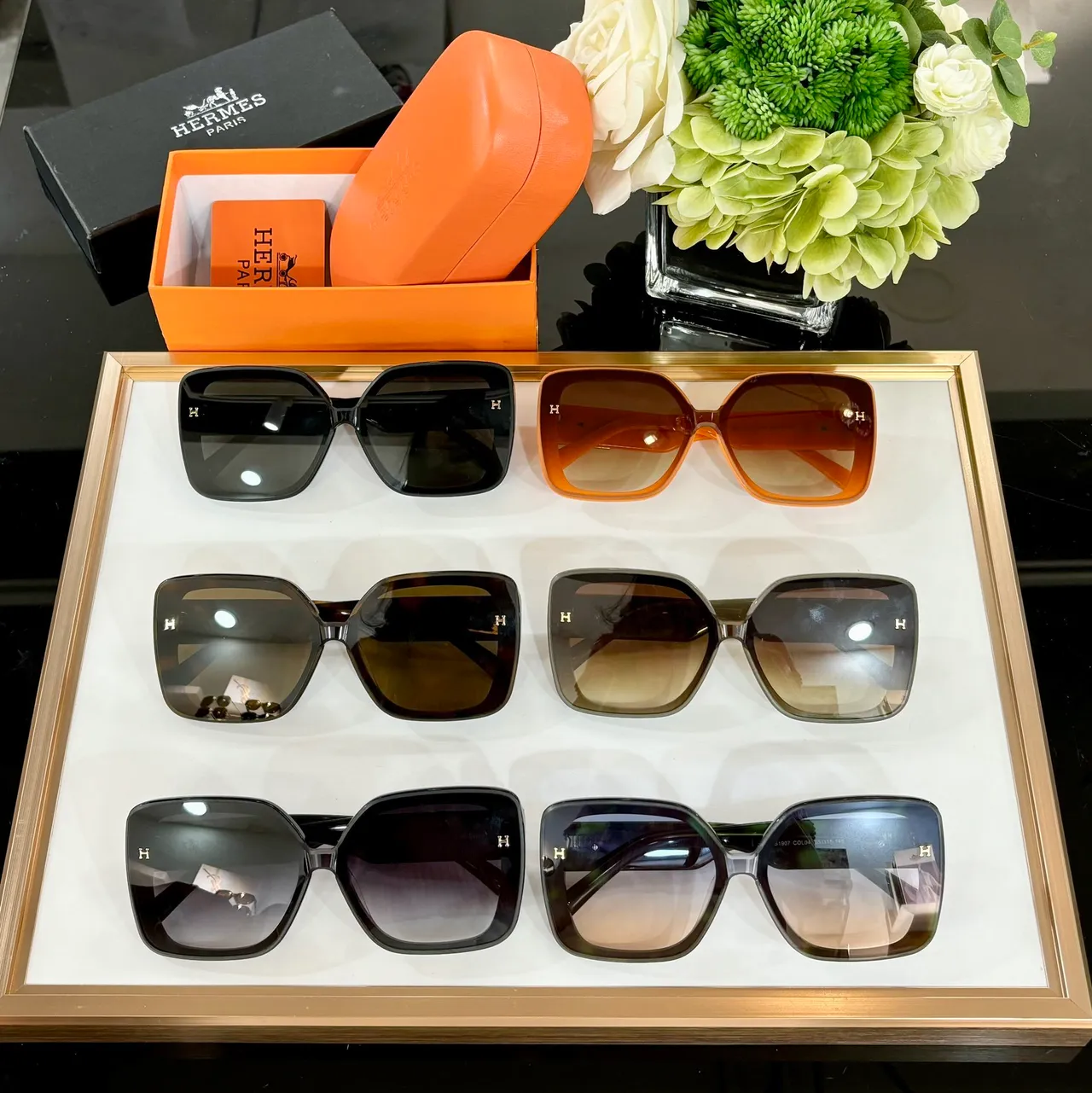 Hermès H de Hermès Oversized Tortoiseshell Sunglasses 3