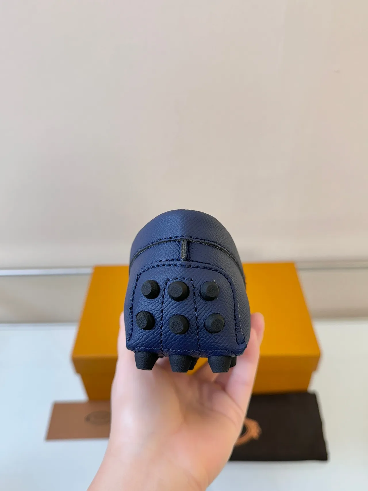 Hermès H Loafer Mocassin Cuir Grainé Bleu Marine 4