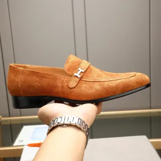 Hermès H-Loafer Tan Suede Slip-On Loafers