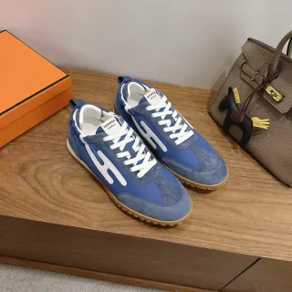 Hermès H Logo Blue and White Lifestyle Sneakers