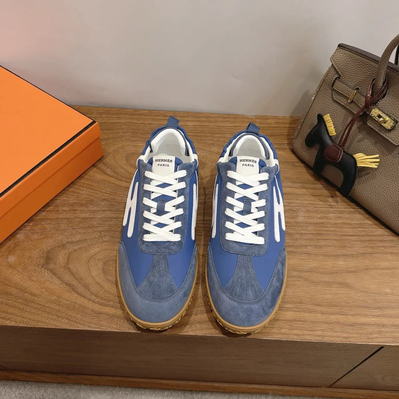 Hermès H Logo Blue and White Lifestyle Sneakers 5
