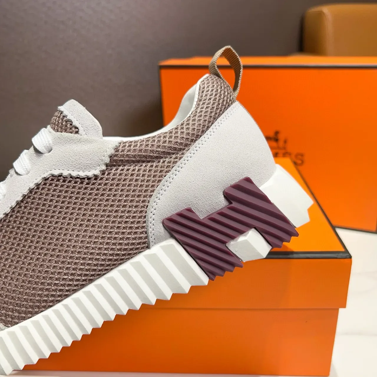 Hermès H-Runner Mesh and Suede Lifestyle Sneakers 5