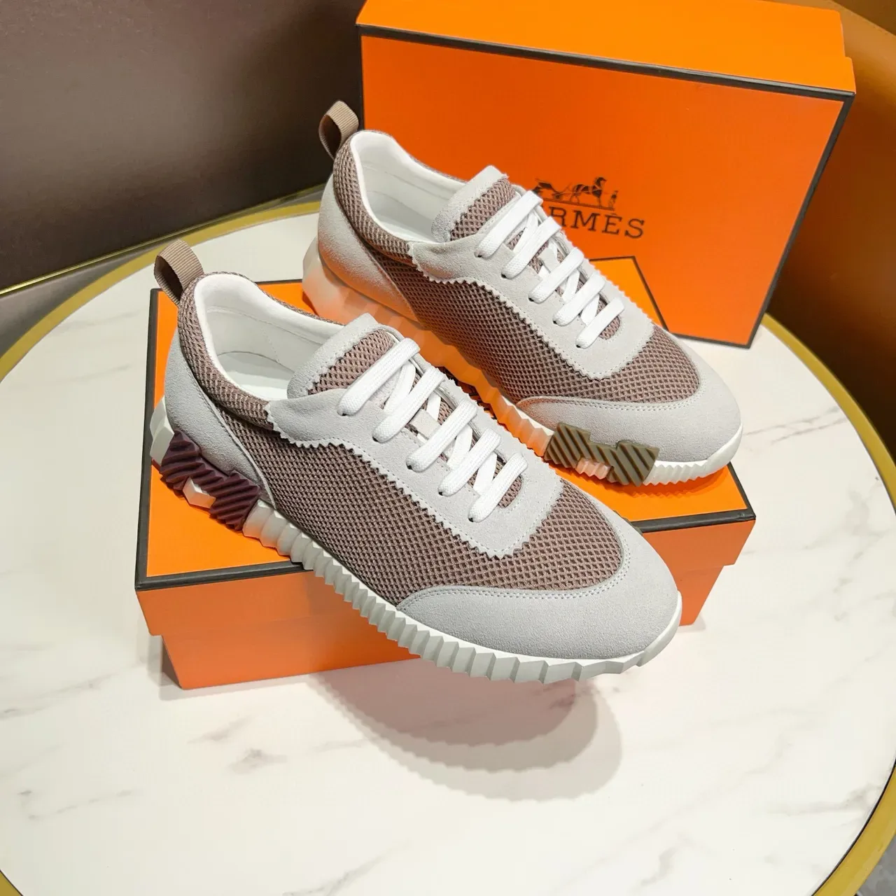 Hermès H-Runner Mesh and Suede Lifestyle Sneakers 7