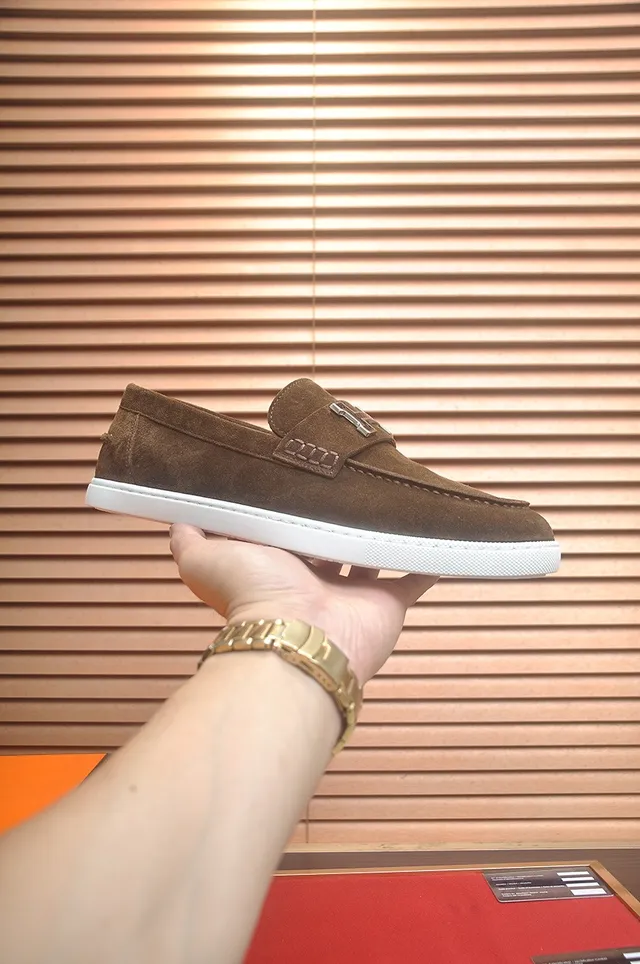 Hermès Oran Mocassins en Daim Brun avec Boucle H 4