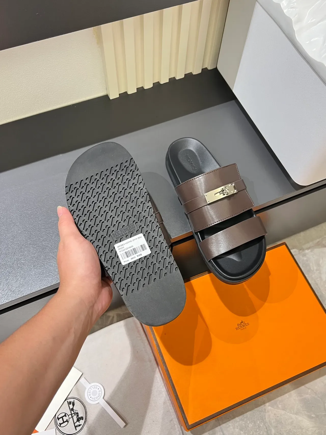 Hermès Oran Double-Strap Slide Slippers 2