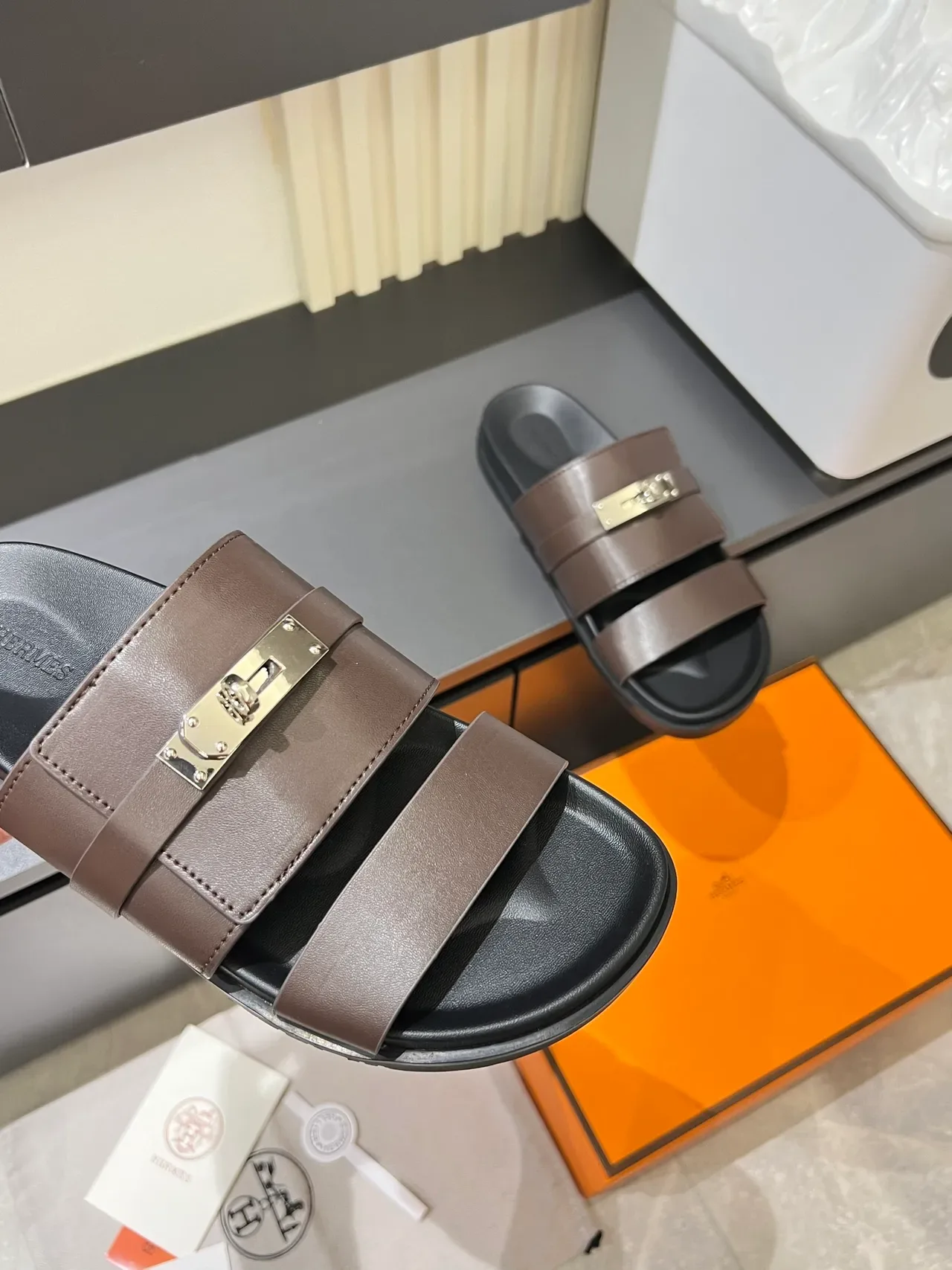 Hermès Oran Double-Strap Slide Slippers 3