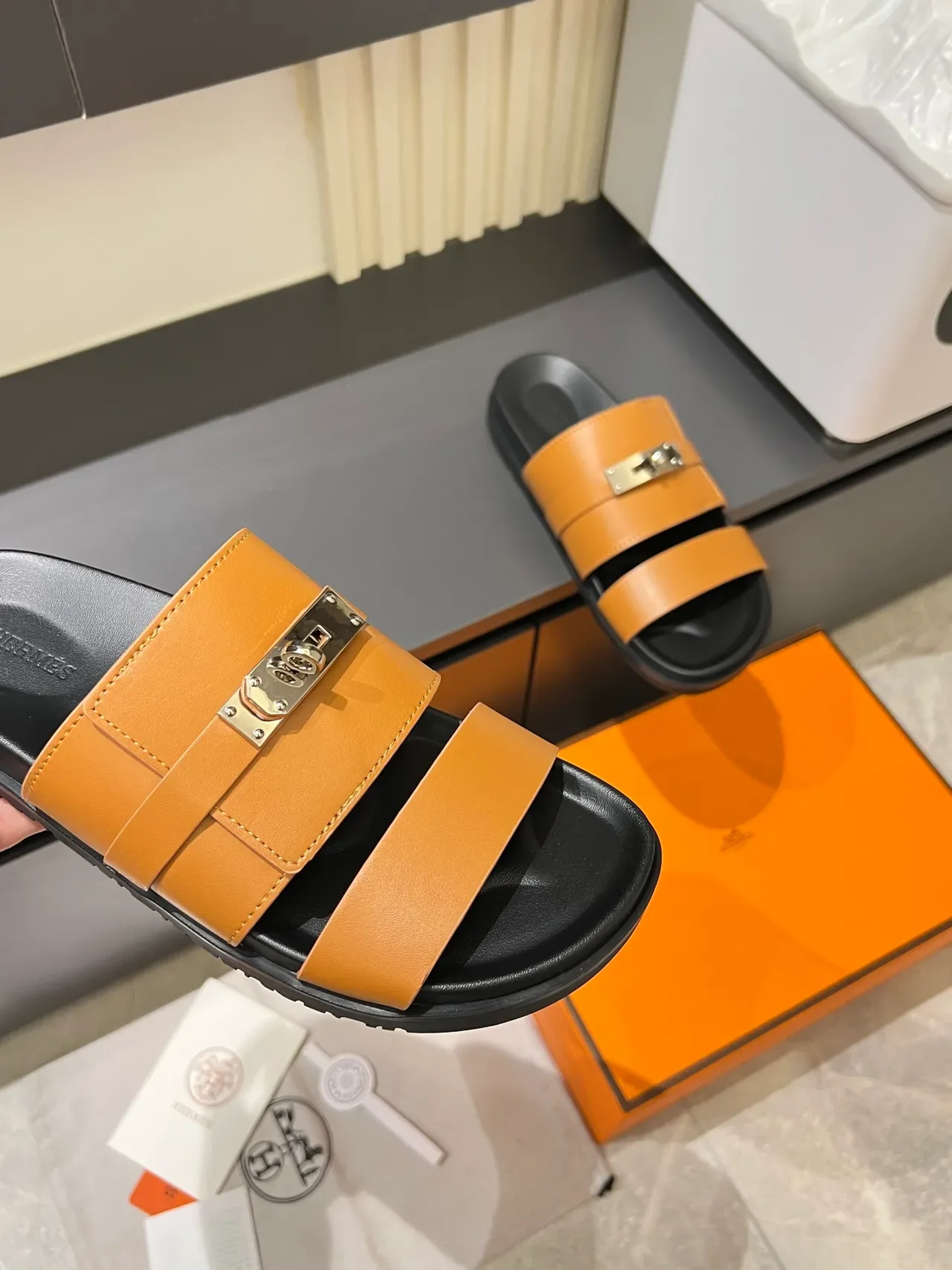 Hermès Oran Double-Strap Slide Slippers 4