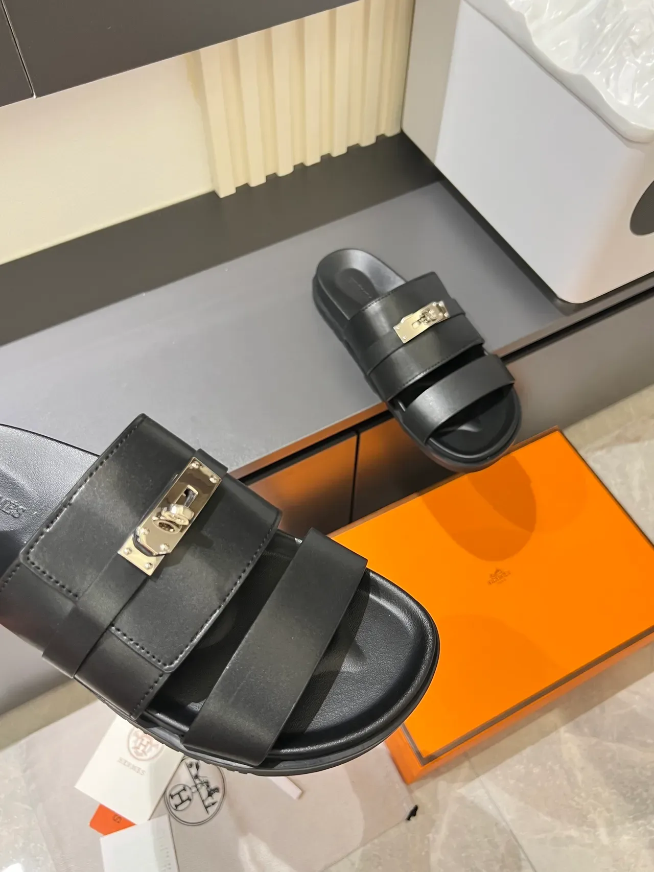Hermès Oran Double-Strap Slide Slippers 5