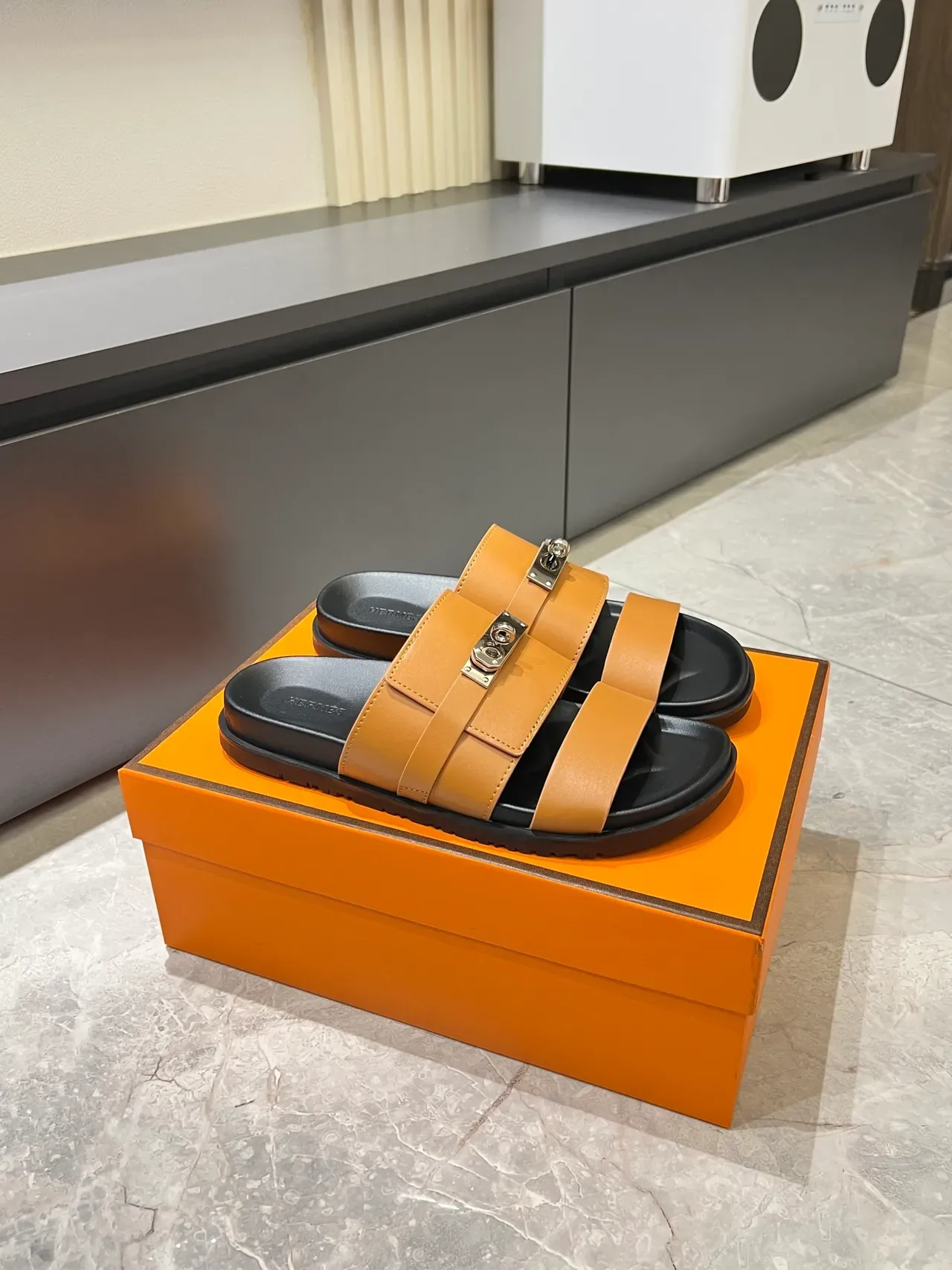 Hermès Oran Double-Strap Slide Slippers 7