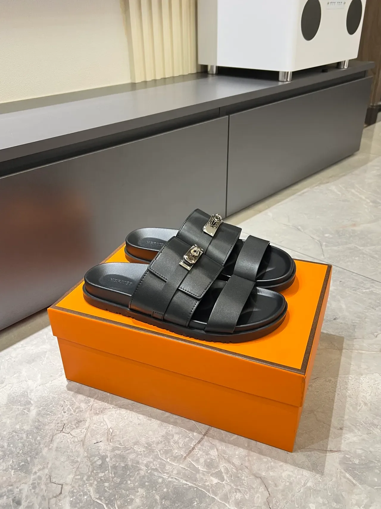 Hermès Oran Double-Strap Slide Slippers 8