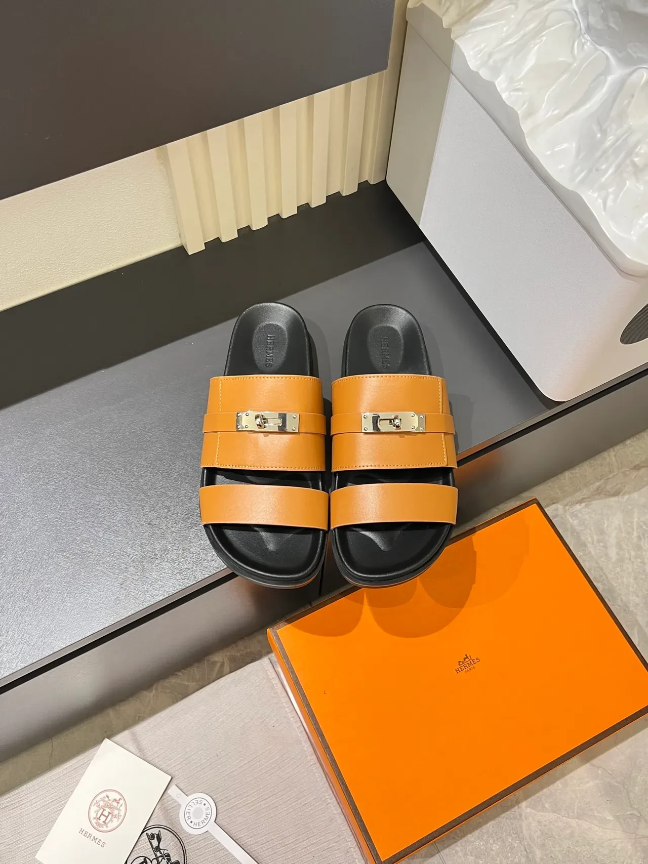 Hermès Oran Double-Strap Slide Slippers 10