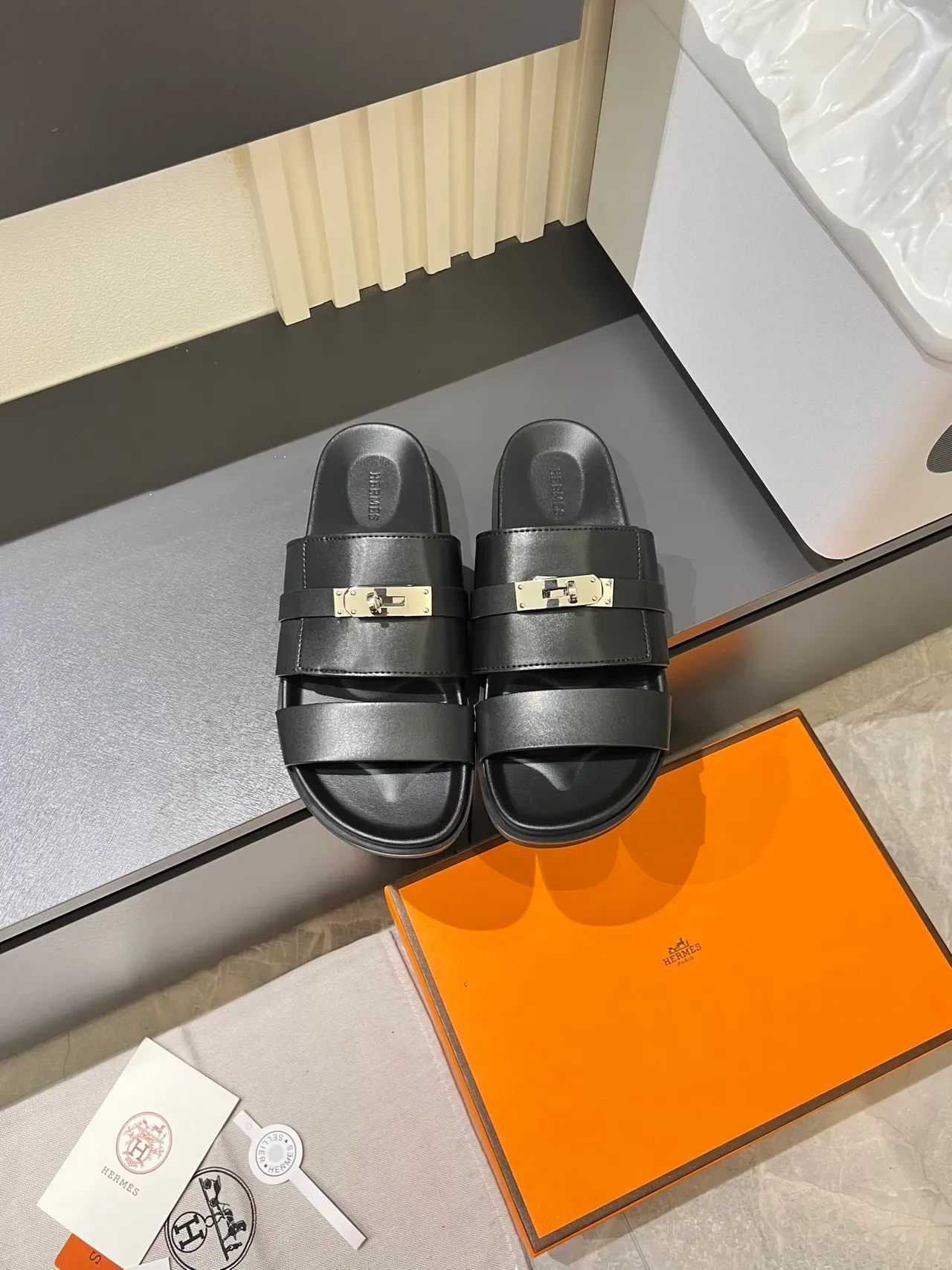 Hermès Oran Double-Strap Slide Slippers 11