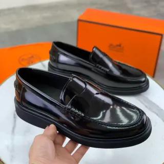 Hermès Oran Loafer Black Patent Leather Loafers