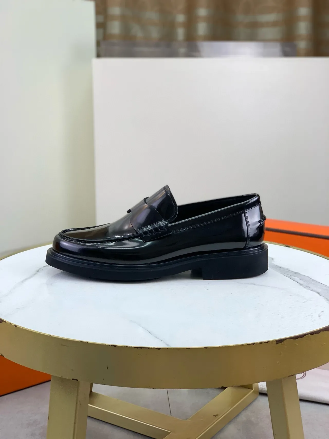 Hermès Oran Loafer Cuir Verni Noir 6