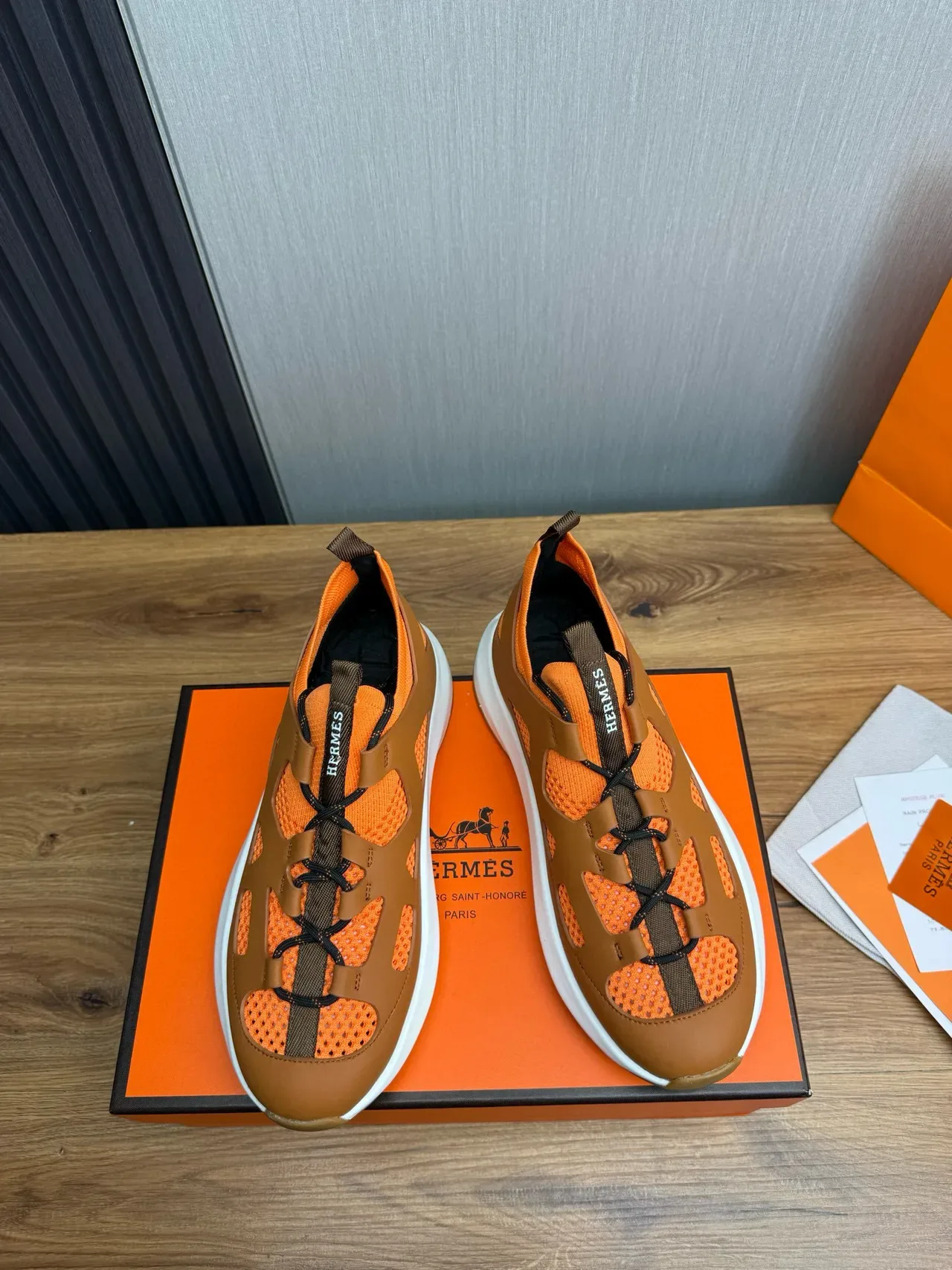 Hermès Oran Sneaker Tan and Orange Lifestyle Sneakers 2