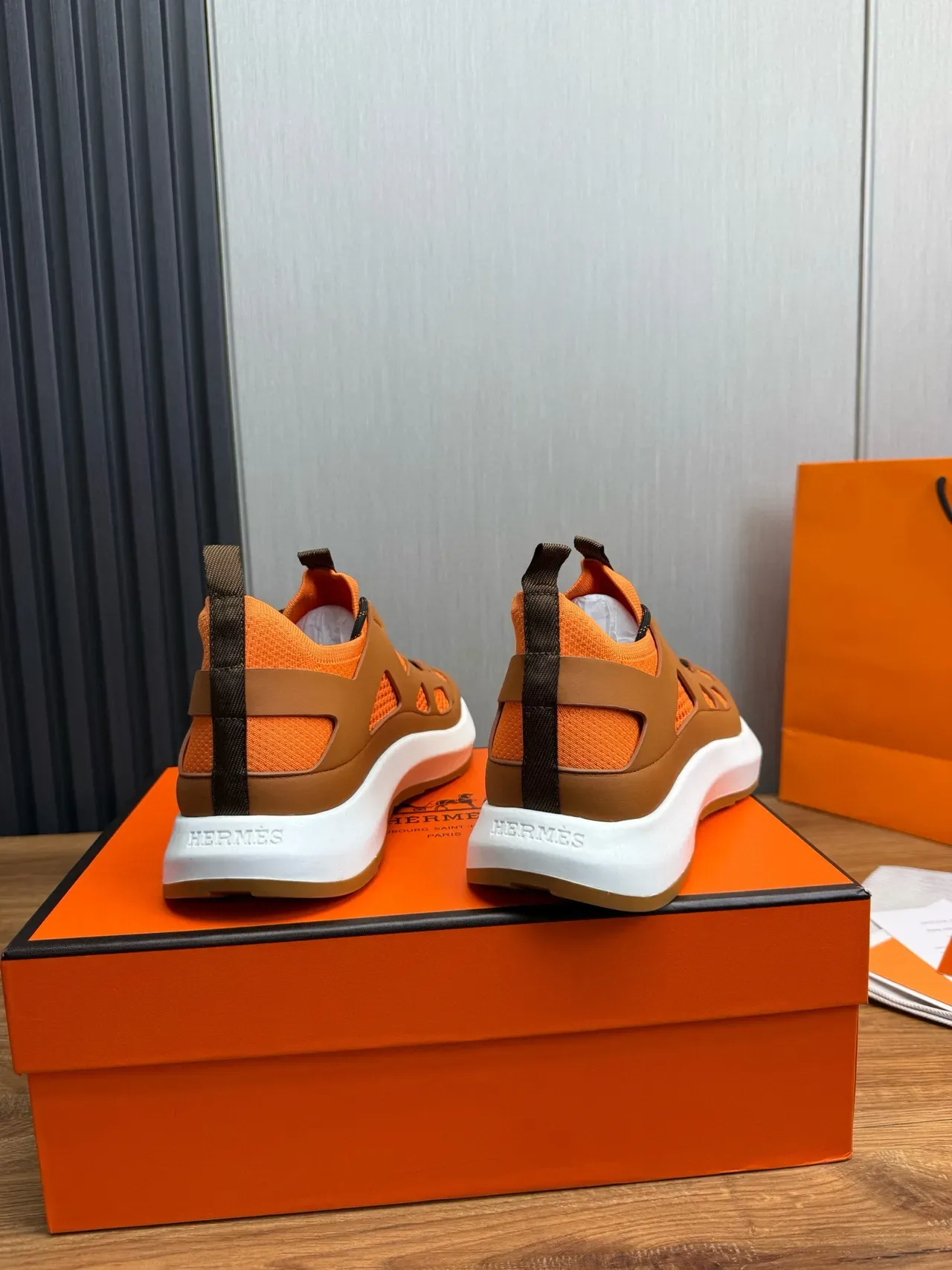 Hermès Oran Sneaker Tan and Orange Lifestyle Sneakers 5