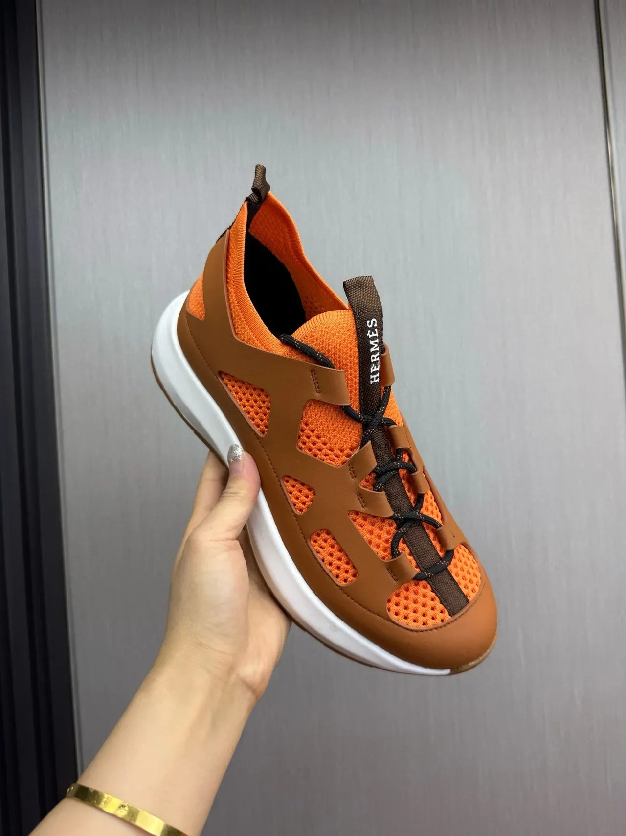 Hermès Oran Sneaker Tan and Orange Lifestyle Sneakers 8