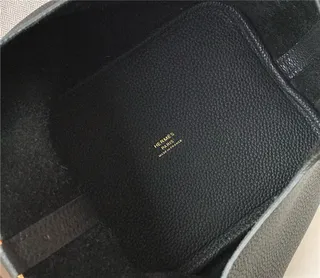 Hermès Picotin Lock Taupe Pebbled Leather Bucket Bag 10
