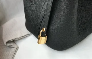 Hermès Picotin Lock Taupe Pebbled Leather Bucket Bag 14