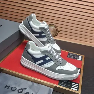 Hogan White Navy Low-Top Layered Sole Lifestyle Sneakers