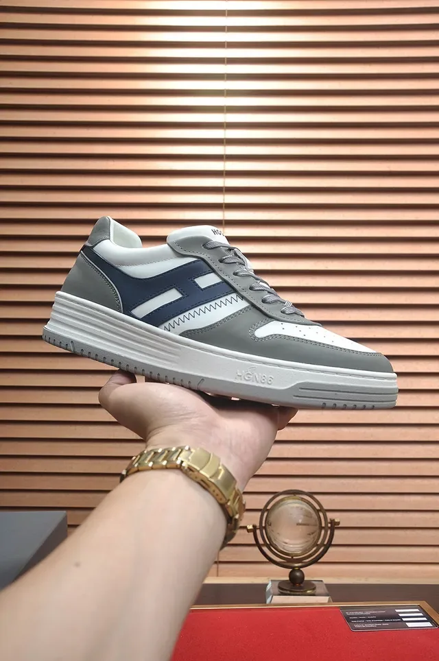 Hogan White Navy Low-Top Layered Sole Lifestyle Sneakers 2