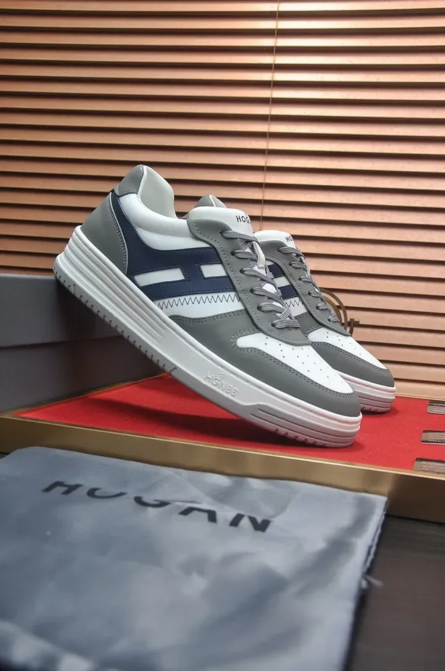 Hogan White Navy Low-Top Layered Sole Lifestyle Sneakers 4