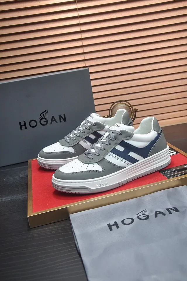 Hogan White Navy Low-Top Layered Sole Lifestyle Sneakers 5